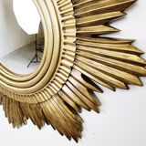 Vintage golden sunburst mirror, 1960s