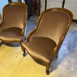 Light brown velvet fireside chair