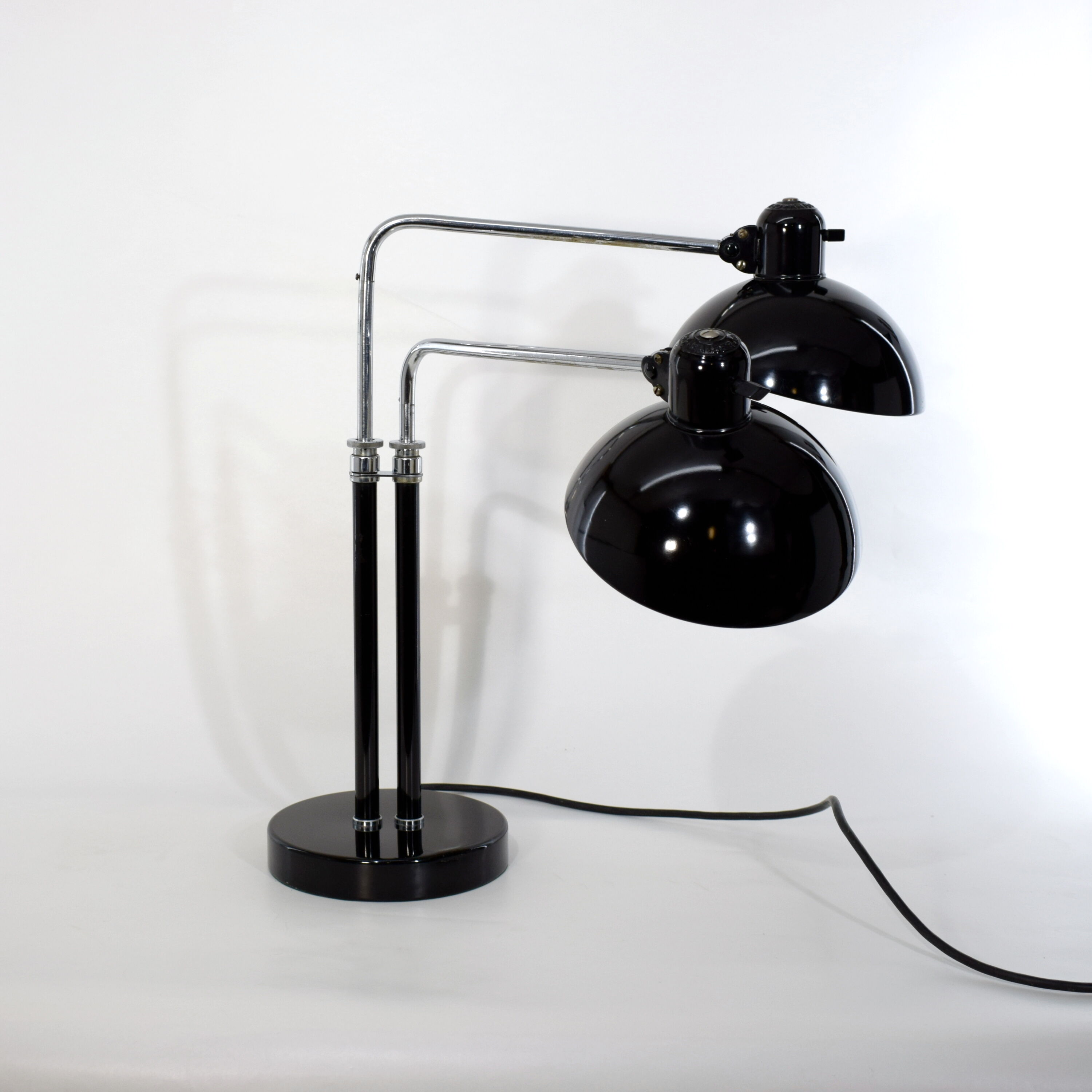 Double desk lamp, Bauhaus, by Christian Dell, model 6660 Super, original edition Kaiser Idel
