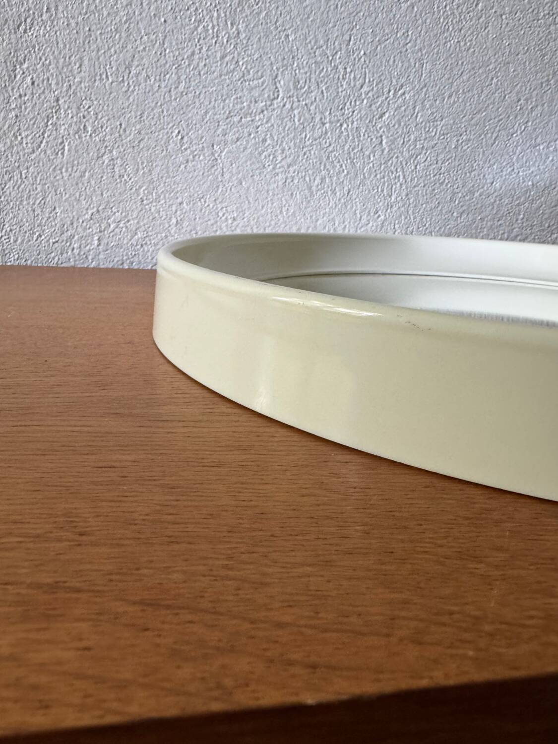 White Bakelite mirror from the 70s