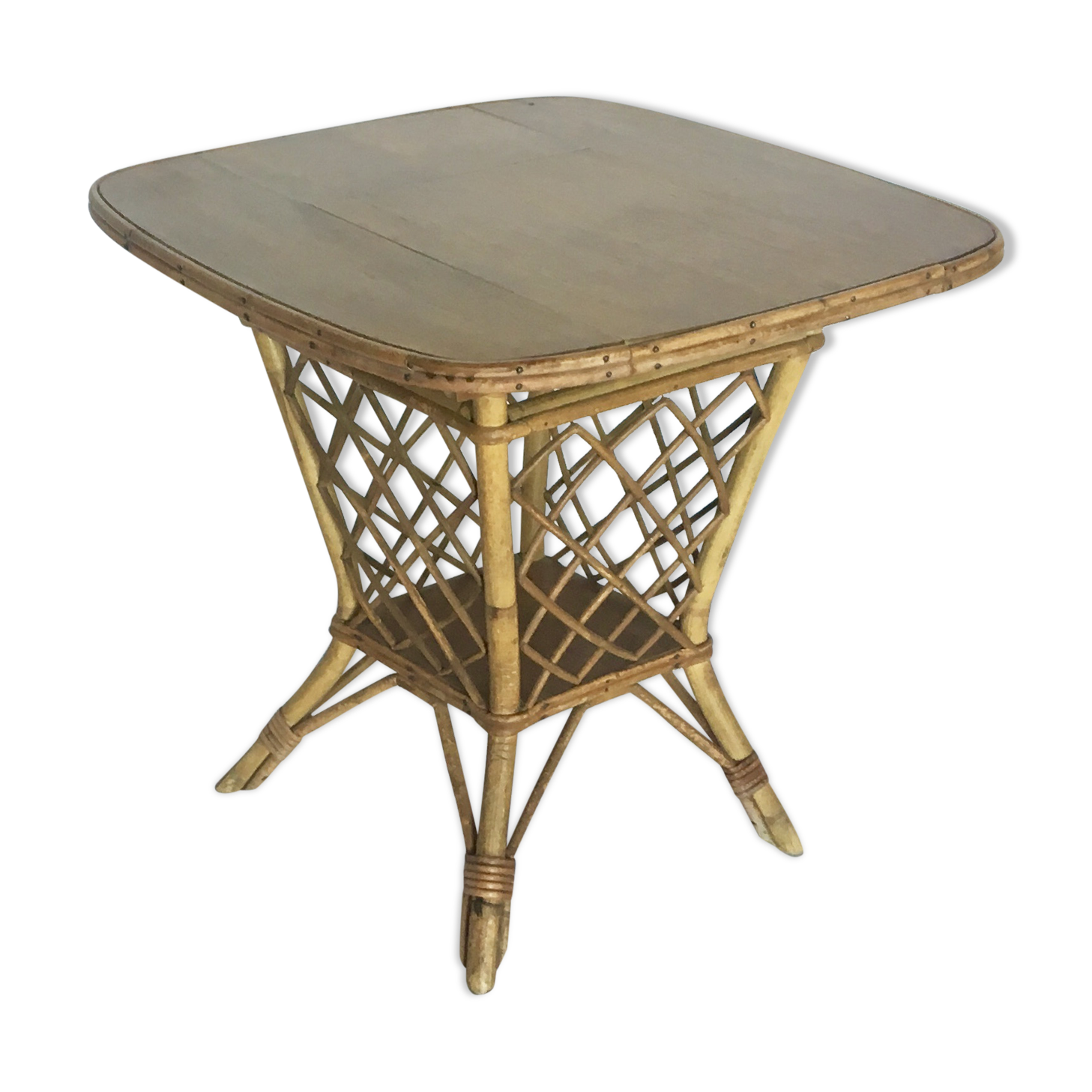 Bar table, vintage rattan