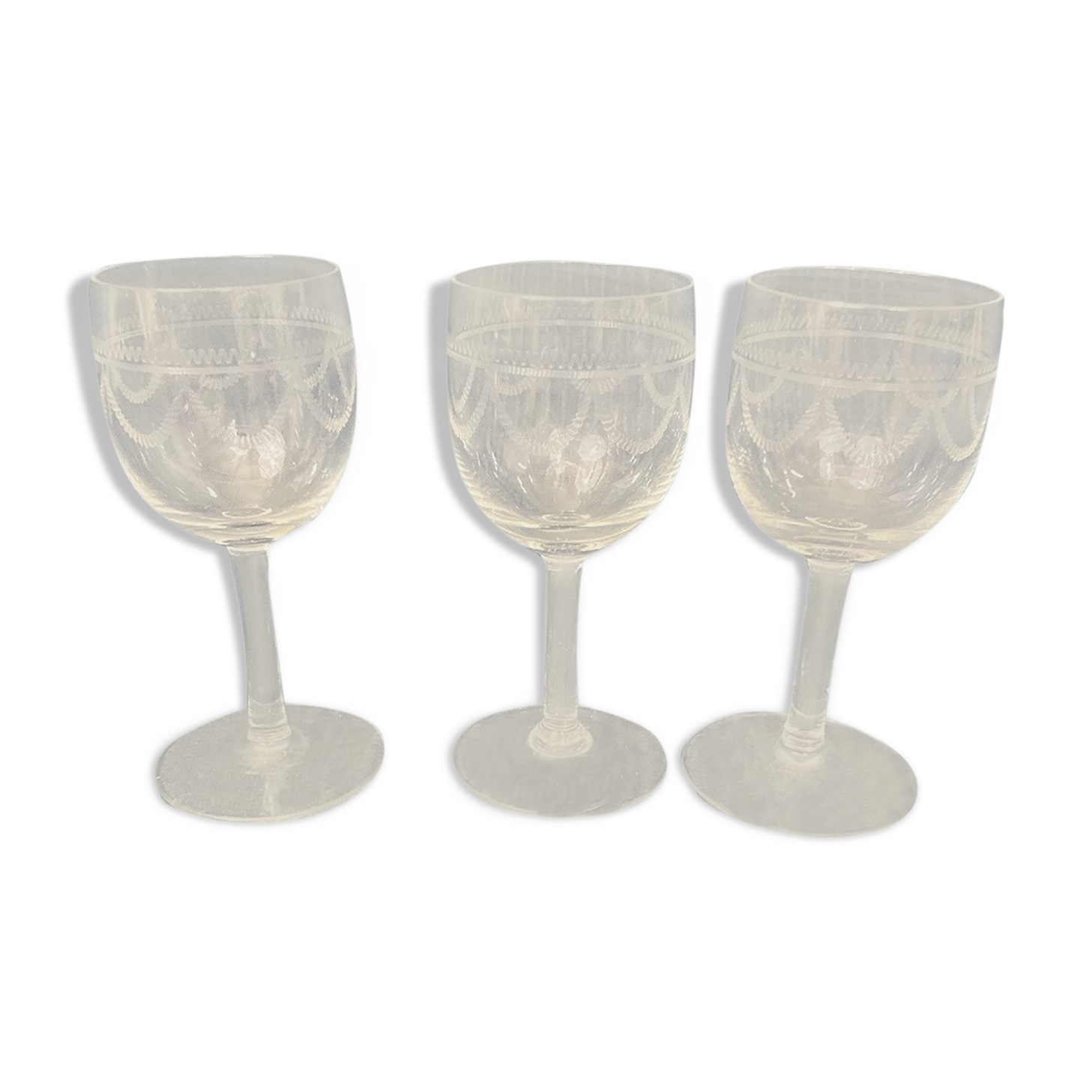 Lot de 3 verres style Louis