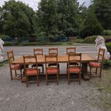 Table monastère en chêne massif avec 8 chaises