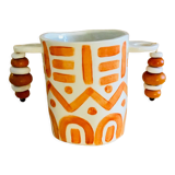 Hand-painted ceramic utensil pot