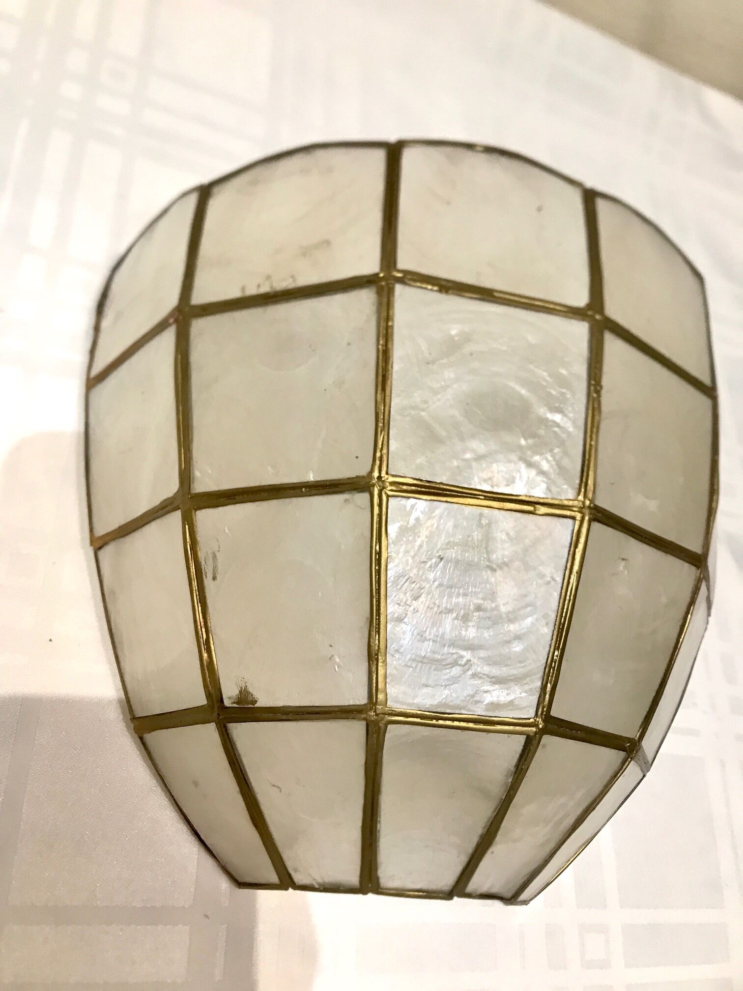 Pair of mother-of-pearl shell sconces