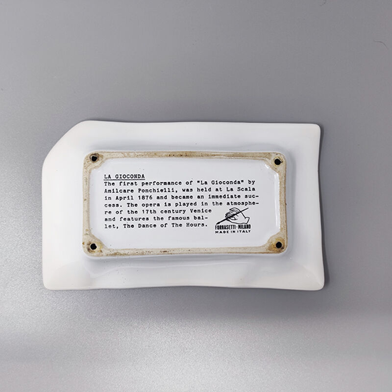 1960s Catchall/Vide-Poche in Porcelain "La Gioconda" by Piero Fornasetti. Made in Italy.