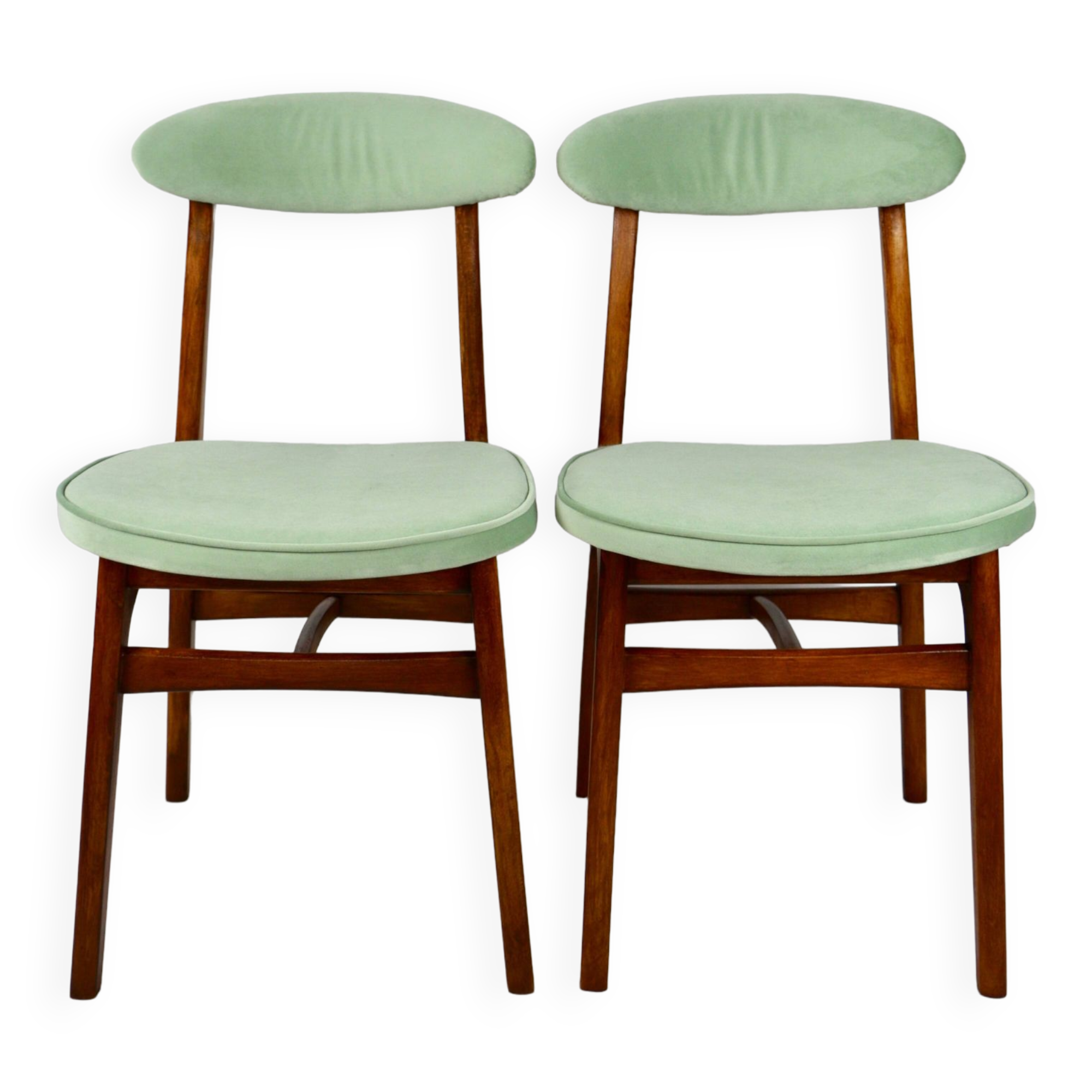 Chaises de salle à manger vert clair de Rajmund Halas, années 1970, ensemble de 2