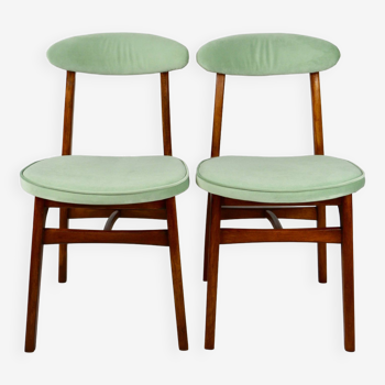 Chaises de salle à manger vert clair de Rajmund Halas, années 1970, ensemble de 2