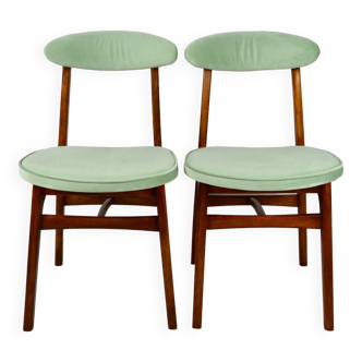 Light green dining chairs from rajmund halas, 1970s, set of 2