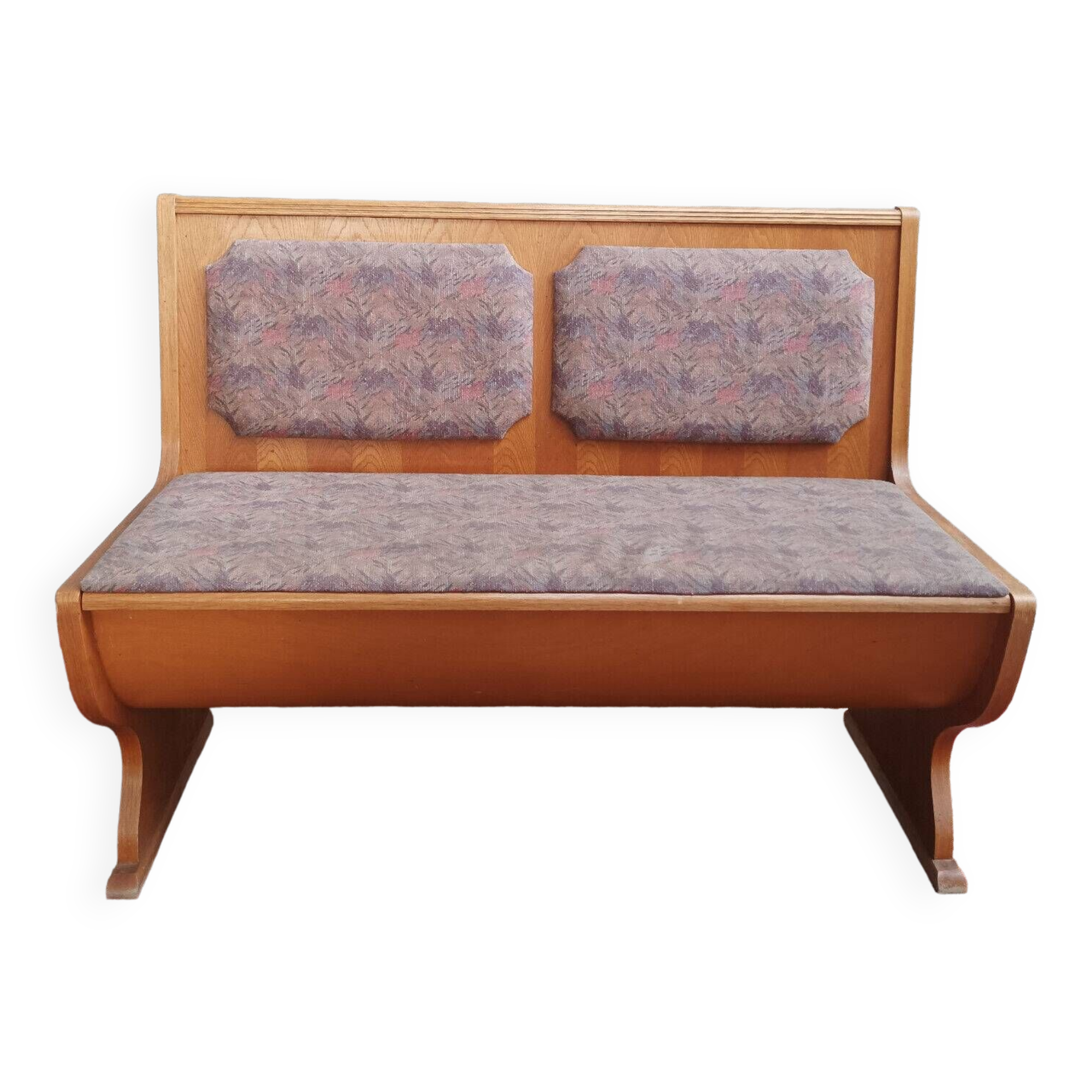 Banc coffre banquette vintage en chêne
