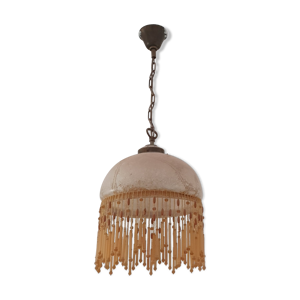 Lustre pate de verre et pampilles