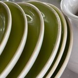 6 glazed ceramic dessert plates