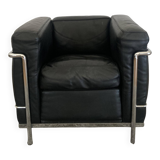 Fauteuil lc2 le corbusier en cuir noir