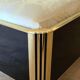 Black lacquered double bed with brass, Maison Roméo Paris, 1970s