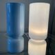 Pair of vintage lamps in blue glass