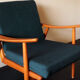Scandinavian armchair with sea blue-green covers 1950s