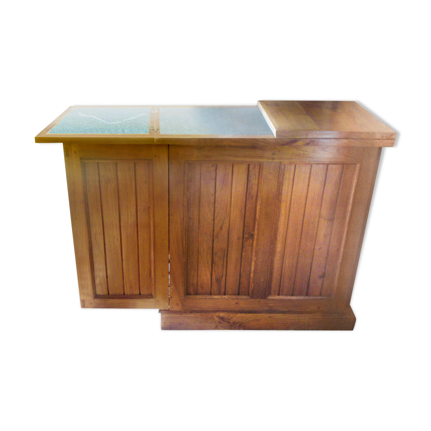 Teak countertop bar furniture and green marble