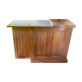 Teak countertop bar furniture and green marble