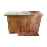 Teak countertop bar furniture and green marble