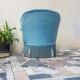 Fauteuil crapaud vintage velours bleu années 70