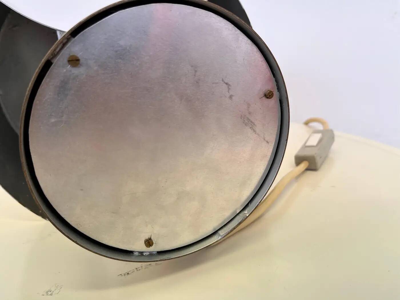 Big design brass table lamp - Czechoslovakia, 1980s