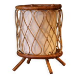 Lampe d’appoint en rotin, France, années 1960