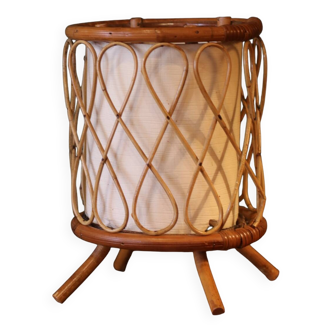Lampe d’appoint en rotin, France, années 1960