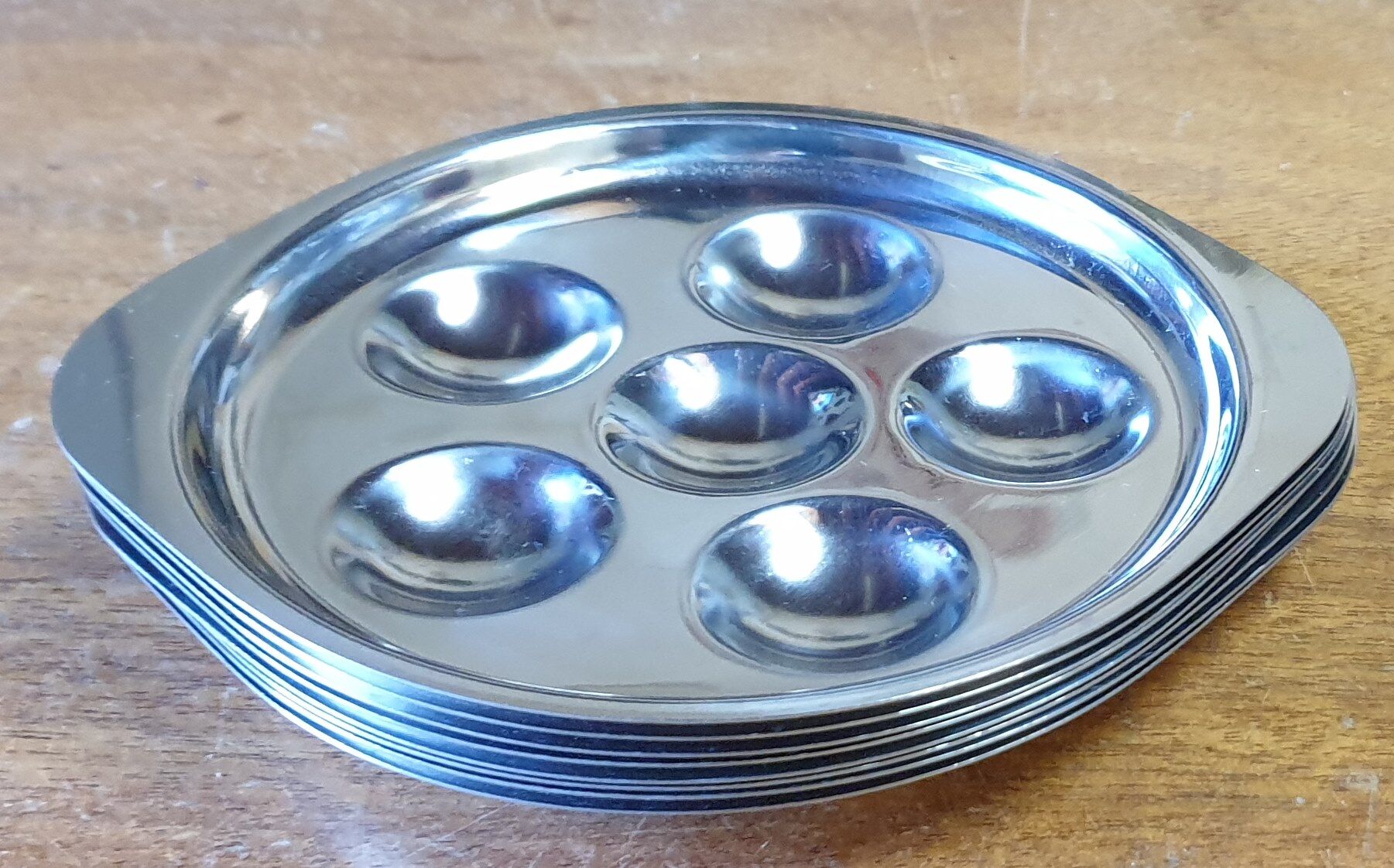8 6-seater stainless steel snail dishes
