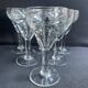 6 old blown and cut bistro glasses