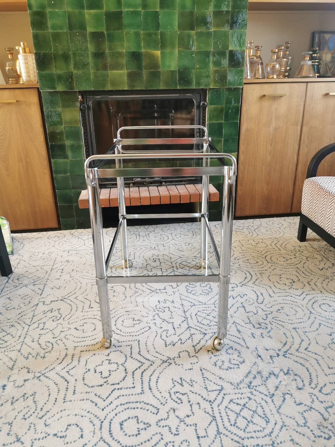 Convertible vintage rolling serving cart