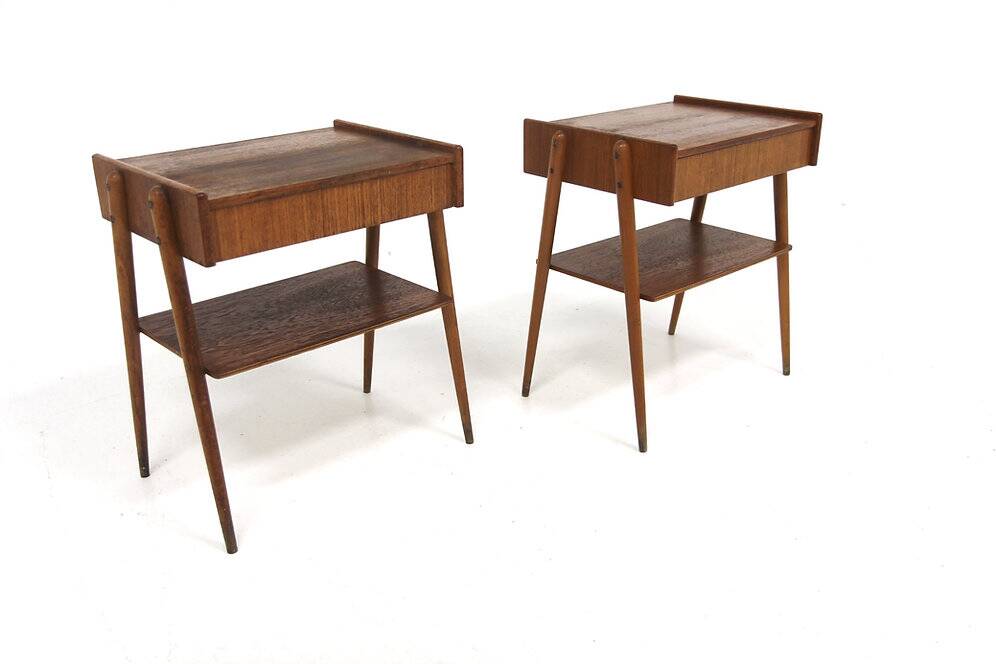2 teak bedside tables by Carlström, Sweden, 1960