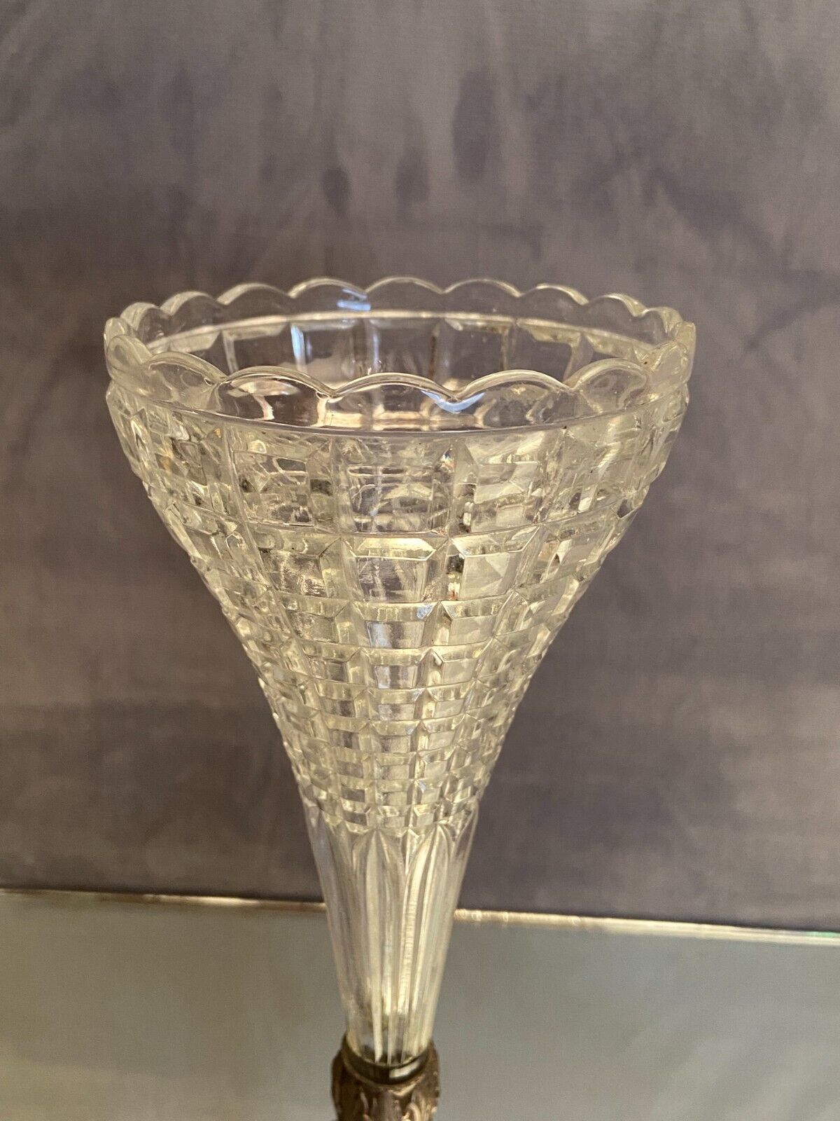 Vase bouquet cone cut crystal Baccarat Saint Louis late nineteenth early twentieth