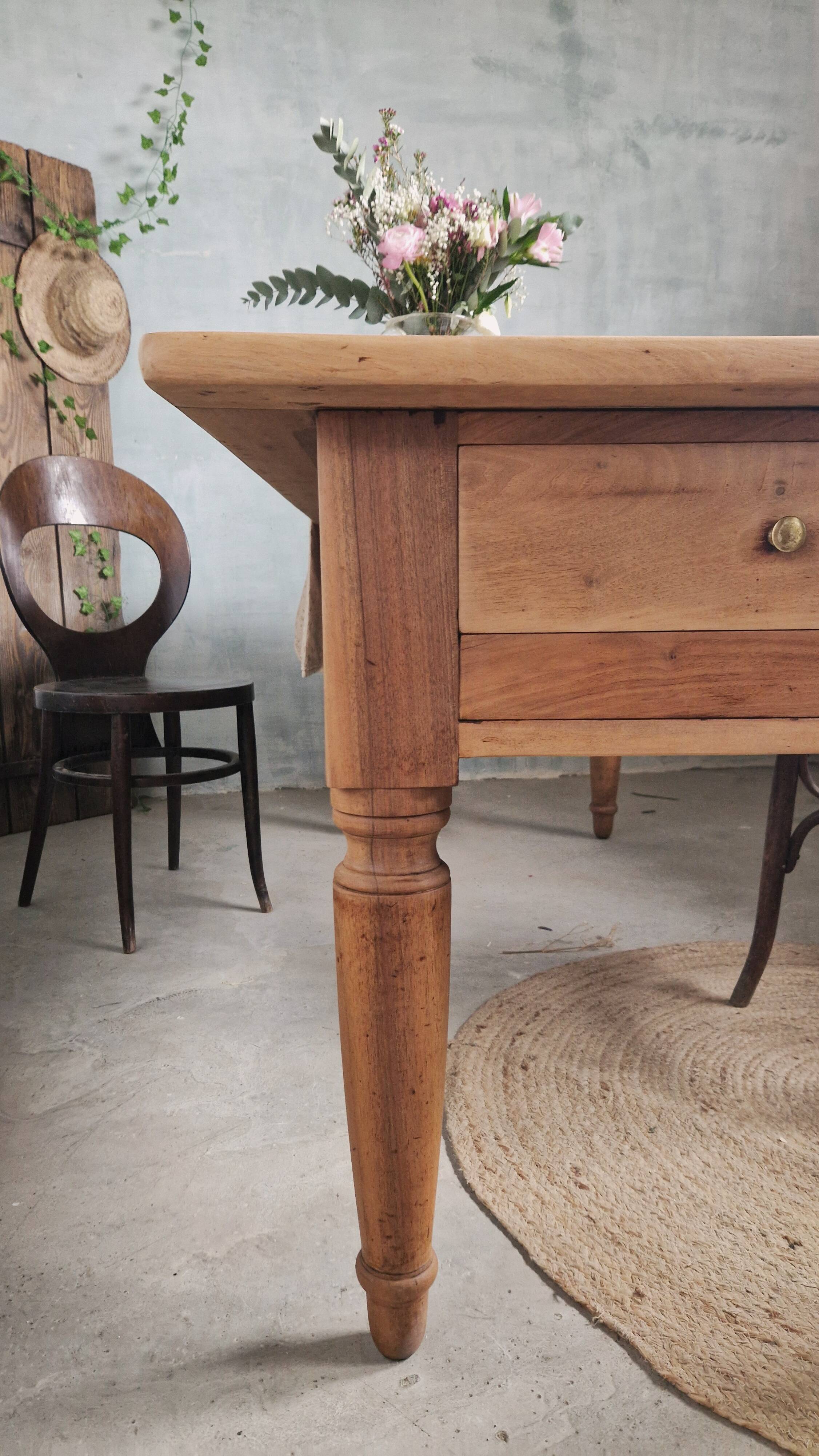 Old and beautiful solid walnut table.