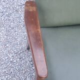 Pair of vintage Scandinavian style armchairs with moleskine compass legs from the 1950s