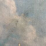 HST Marine painting "Sailboats in port" early 20th century signed