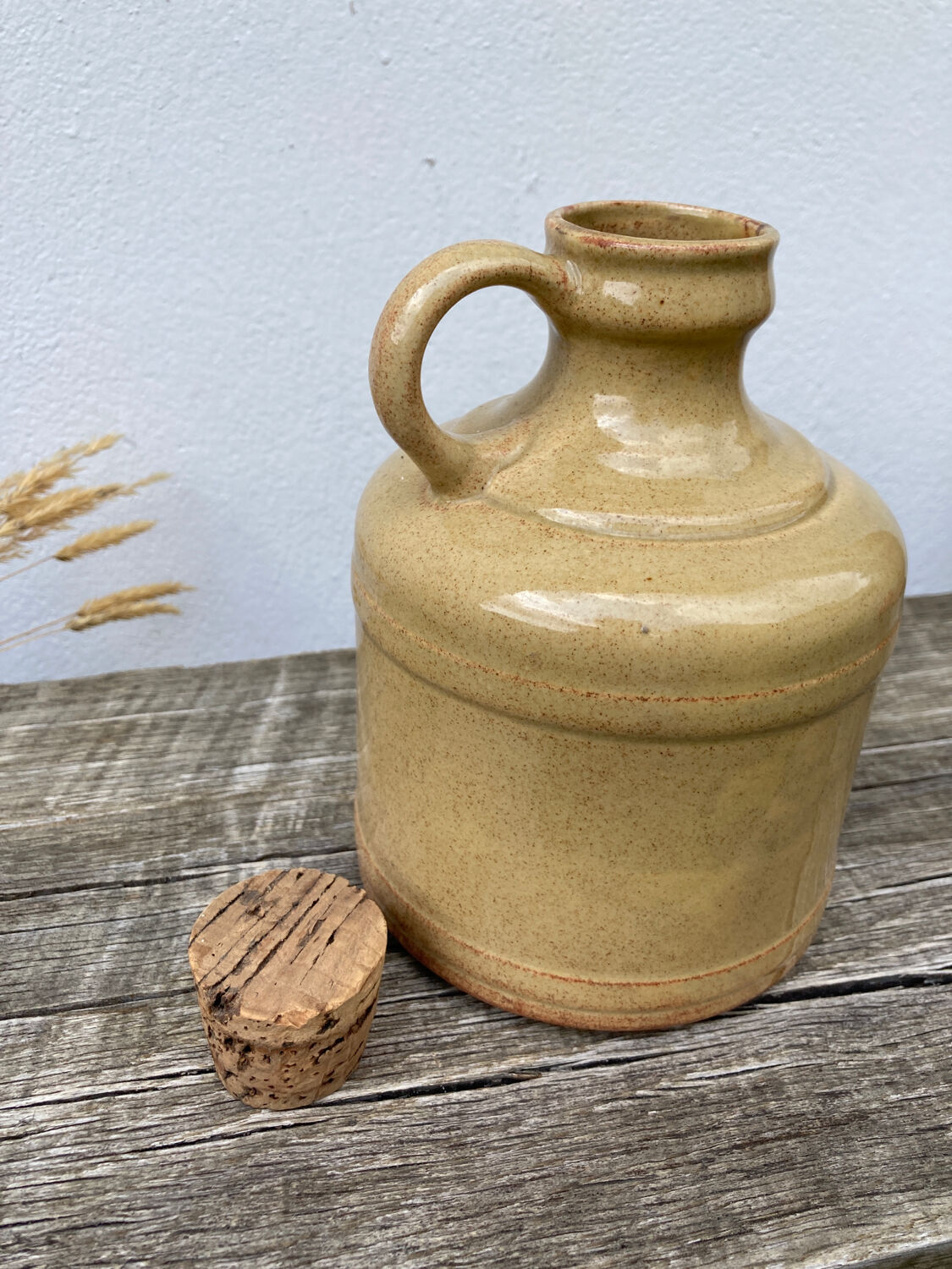 Beige glazed ceramic vase
