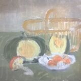 Nature morte panier d'automne vintage