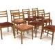 Set de 8 chaises scandinave en chêne, Suède, 1960