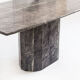Vintage dining table. Gray marble. Italy, 90s