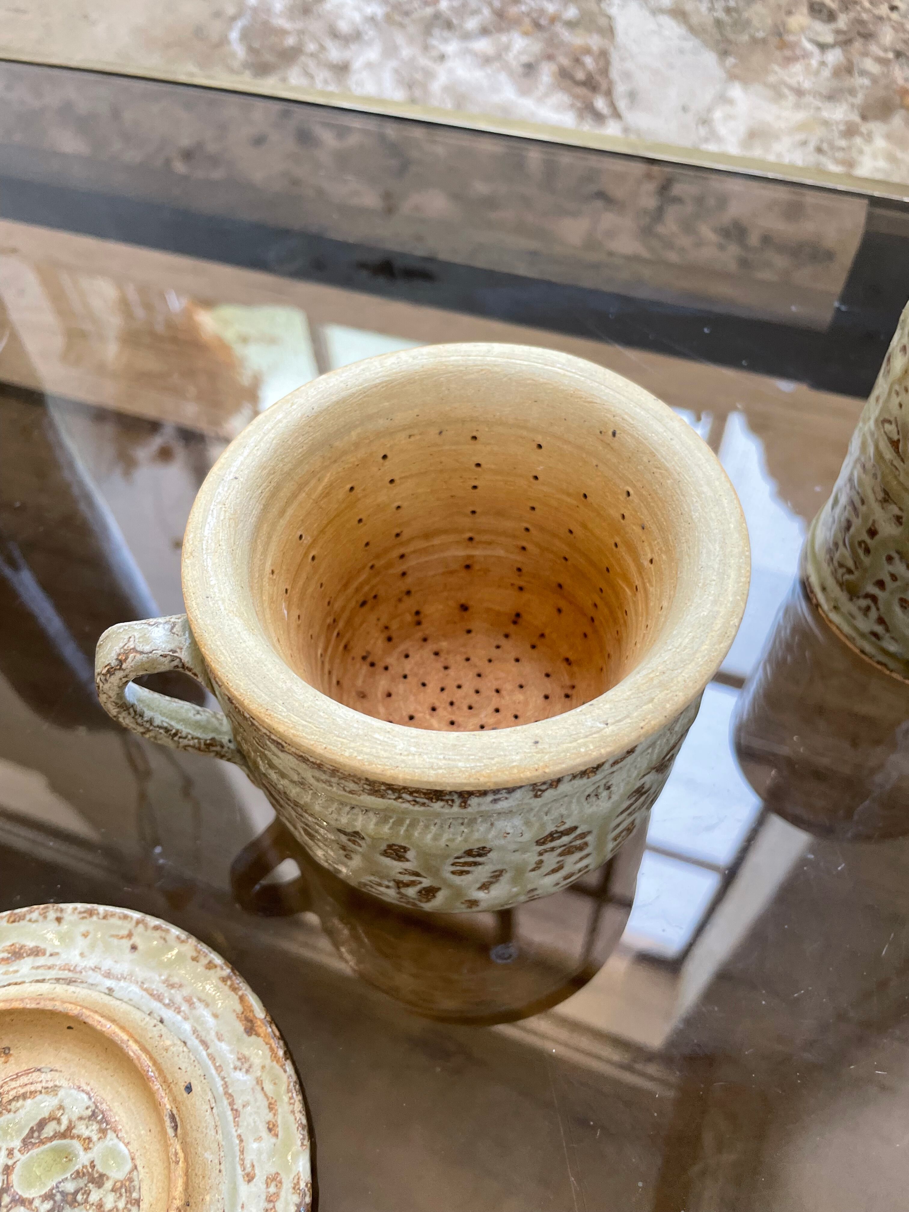 Stoneware herbal tea cup set La Hulotte Caylus