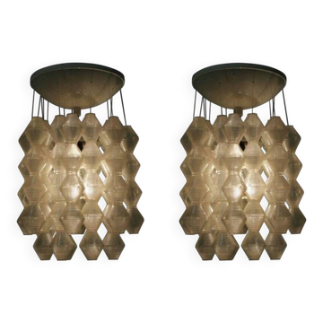 Pair of Beautiful Midcentury Design Napako Pendants, 1970s