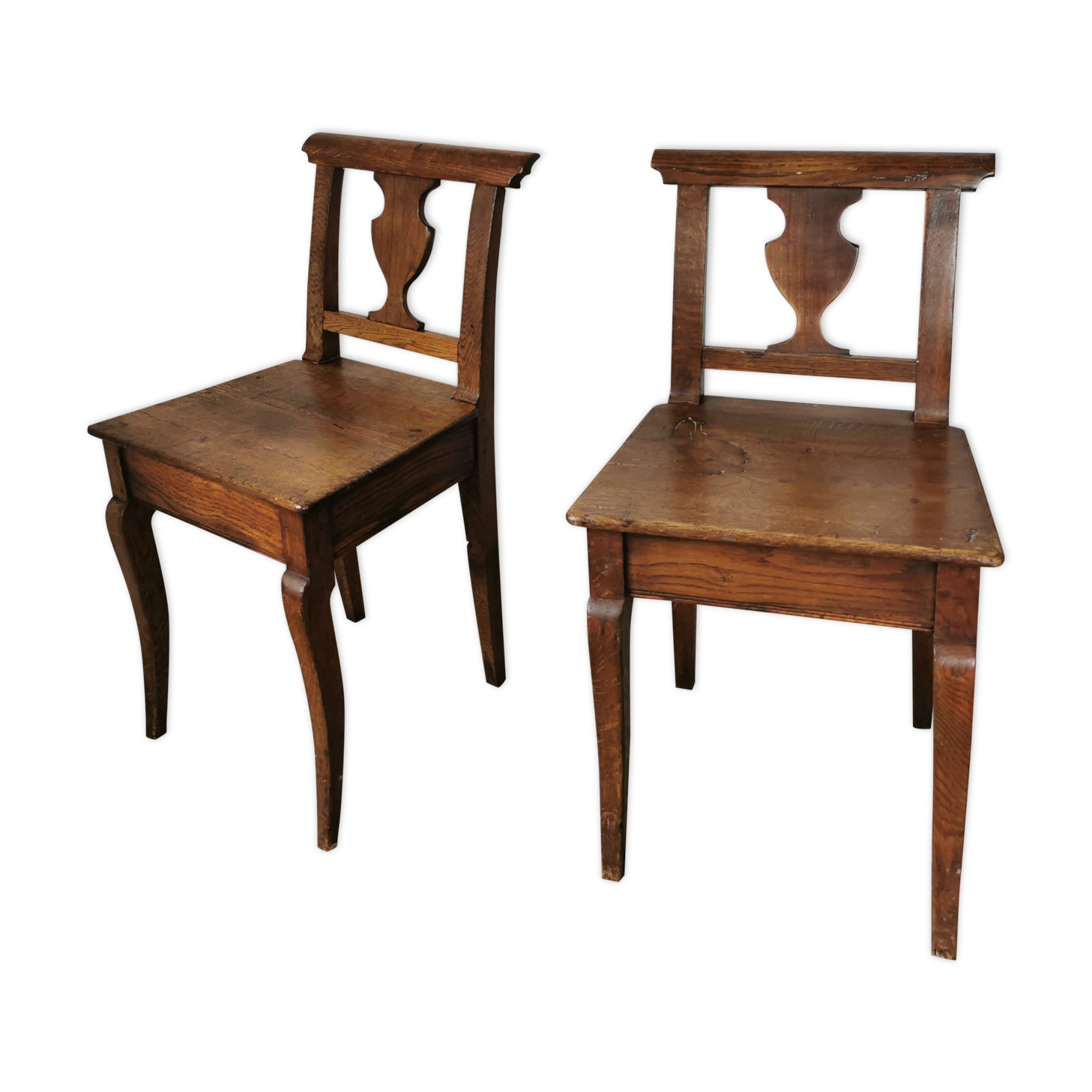 Paire de chaises en chêne brut