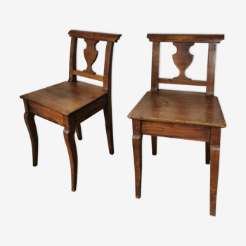Pair of raw oak chairs