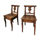 Pair of raw oak chairs