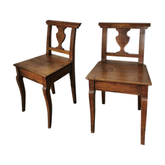 Pair of raw oak chairs