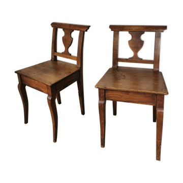 Paire de chaises en chêne brut
