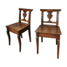 Paire de chaises en chêne brut