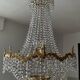 Balloon chandelier in bronze and crystal pendants