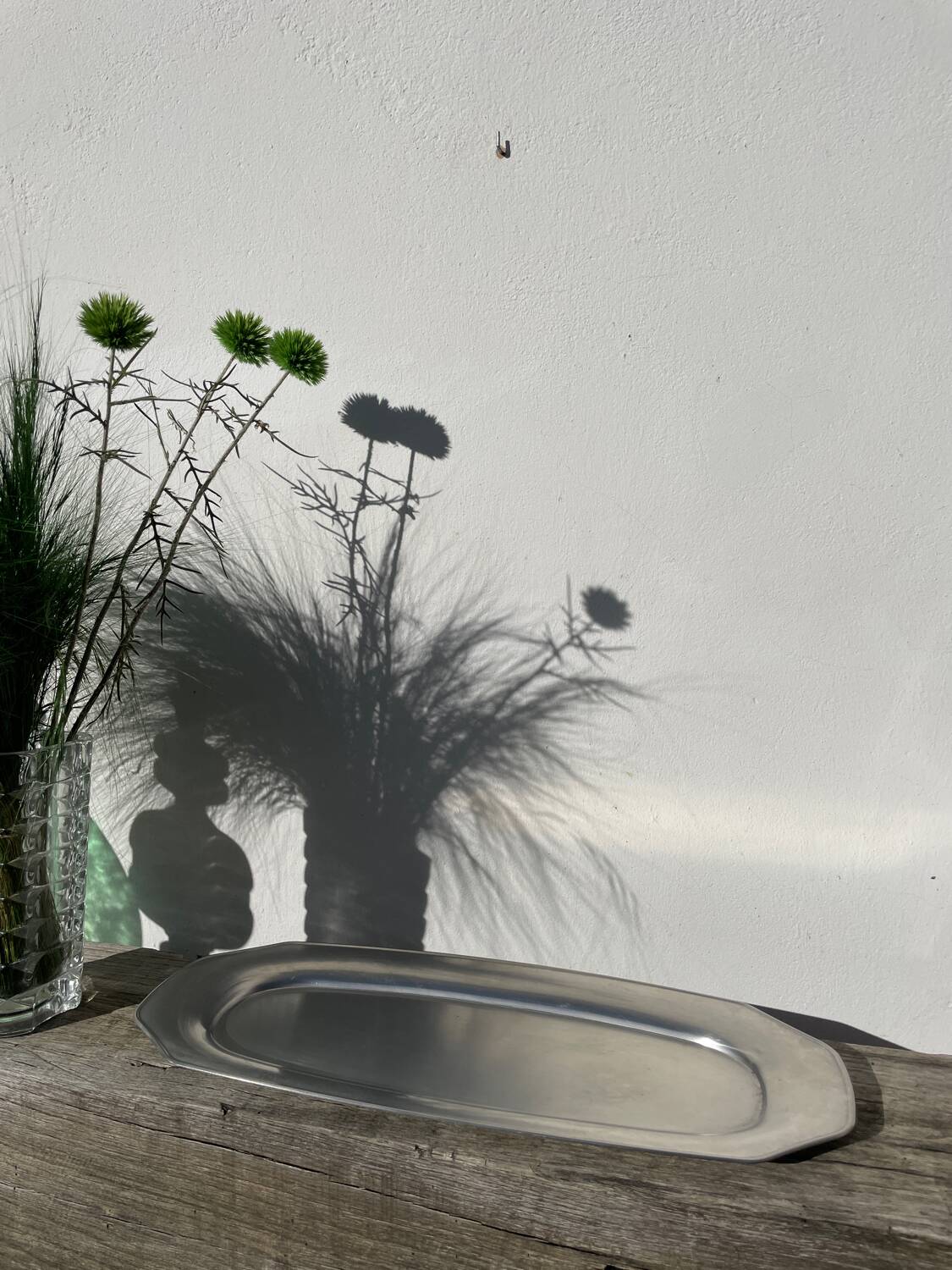 Large, long oval stainless steel platter by Rémy Letang