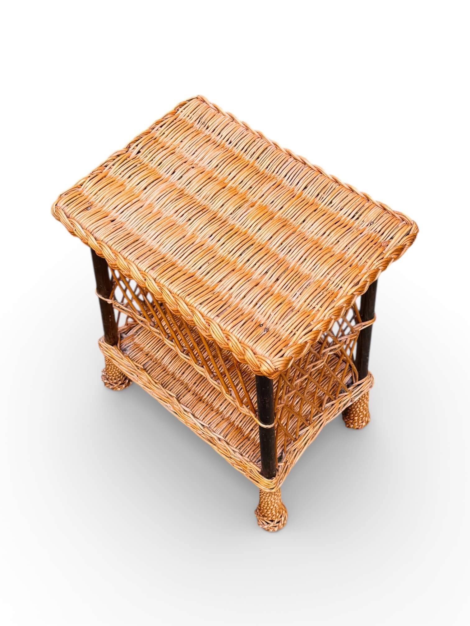 Occasional table, wicker side table.